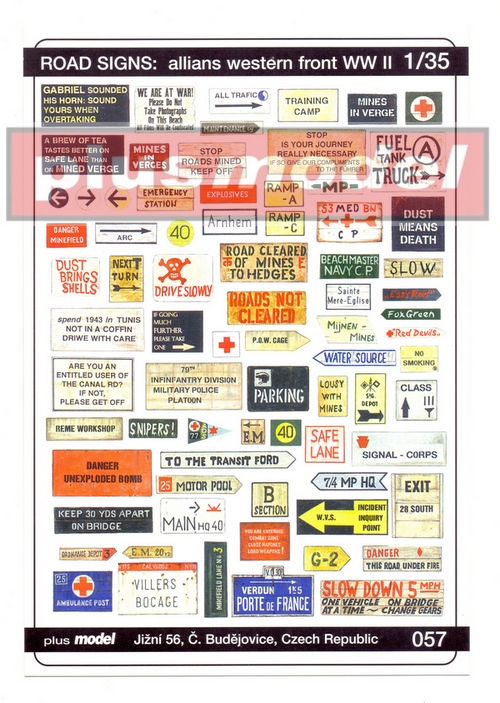 [ PLUSMODEL57 ] Plusmodel Road signs: allied western front WWII