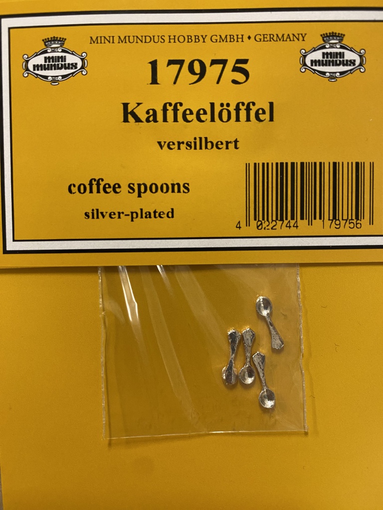 [ MM17975 ] Mini Mundus 4 koffielepels verzilverd