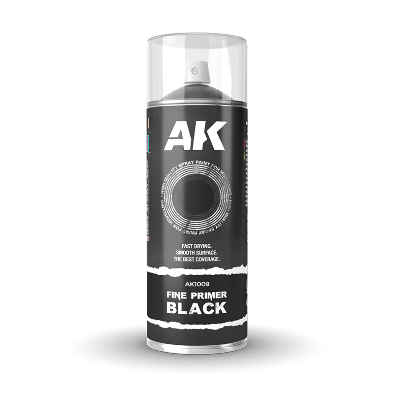 [ AK1009 ] Ak-Interactive Fine Primer Spray Black 400ml