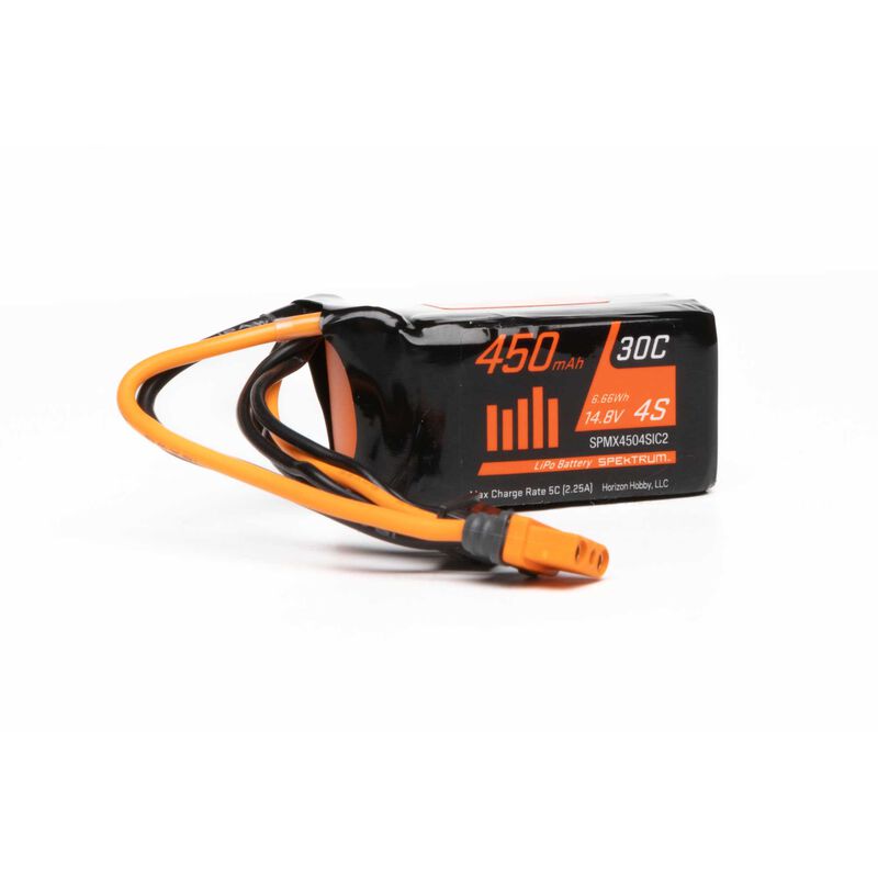 [ SPMX4504SIC2 ] Spektrum 14.8V 450mAh 4S 30C LiPo Battery: IC2