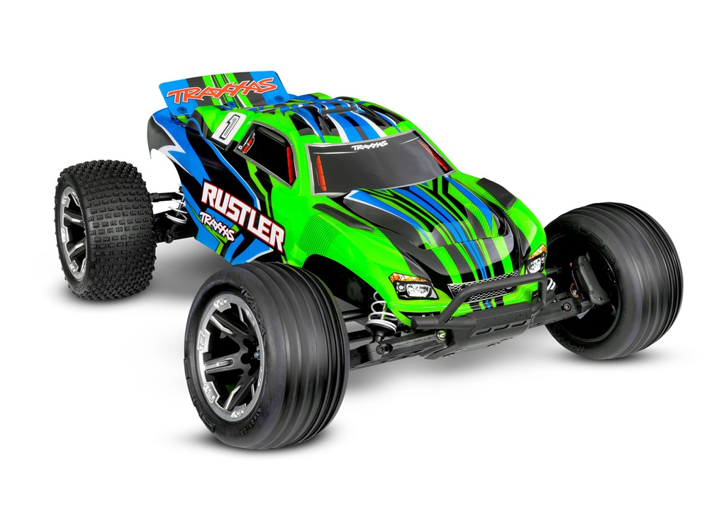 [ TRX-37254-8GRN ] Traxxas Rustler 2wd Brushed HD incl battery & USB-C charger - Green- TRX37254-8GRN