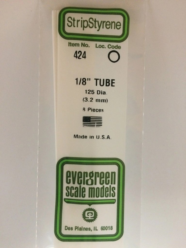 [ EG424 ] Evergreen styrene buis 1/8"  3.2x610mm 8 pcs