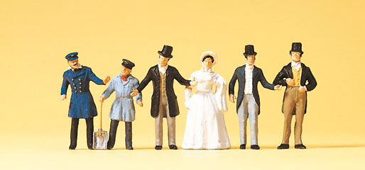 [ PRE12046 ] Preiser Mechanica jaar 1847 en passagiers 1/87