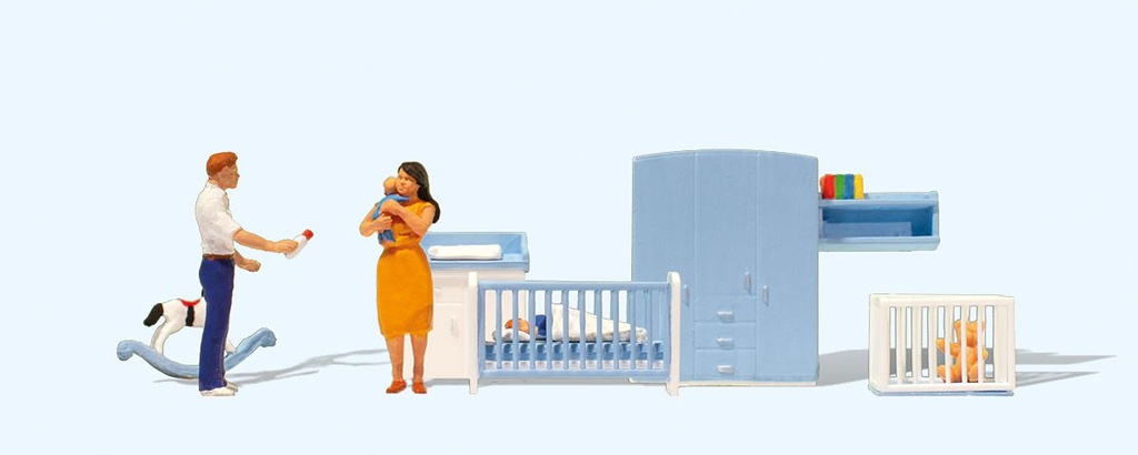 [ PRE10779 ] Preiser in de kinderkamer 1/87 HO