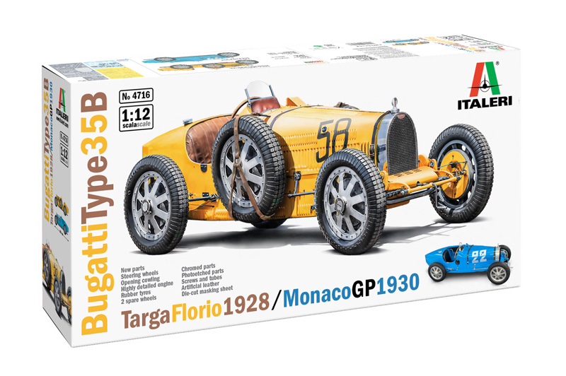 [ ITA-4716 ] Italeri Bugatti Type 35B Targa Florio 1928/Monaco GP 1930 1/12