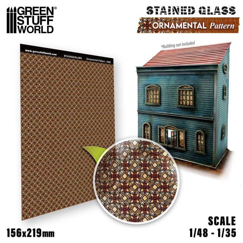 [ GSW13690 ] Green Stuff World Ornamentaal patroon glas-in-lood