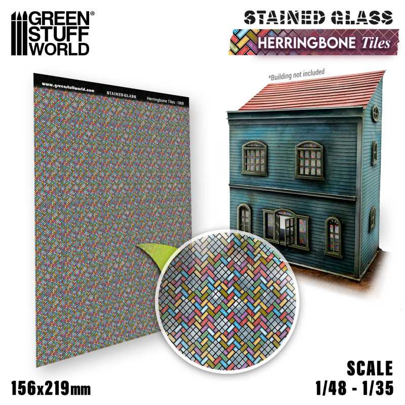 [ GSW13691 ] Green Stuff World Visgraattegels glas-in-lood