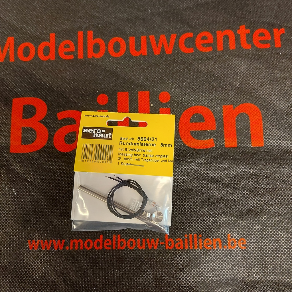 [ AE5664-21A ] Aeronaut rondom lantaarn 6v volt lichtje helder  8  mm 1 st 