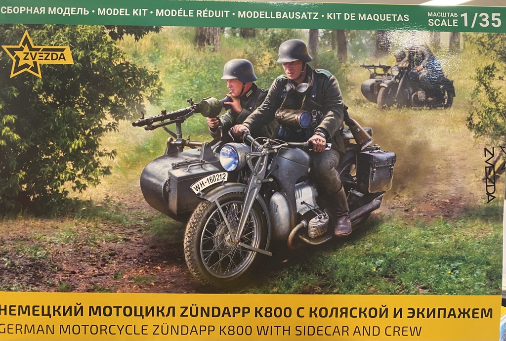 [ ZVE3717 ] Zvezda German Motorcycle Zündapp K800 With Sidecar And Crew 1/35