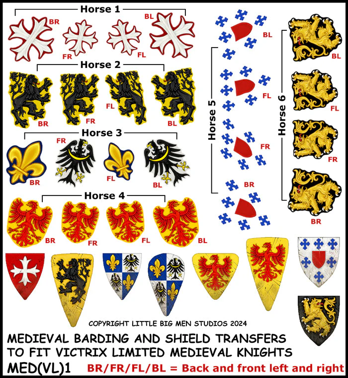[ VICTRIXMED(VL)1 ] Victrix Medieval Barding and Shield Transfers 1