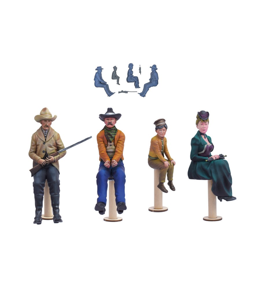 [ AL20345F ] Artesania Latina Set of 4 figures Wild West 1/12