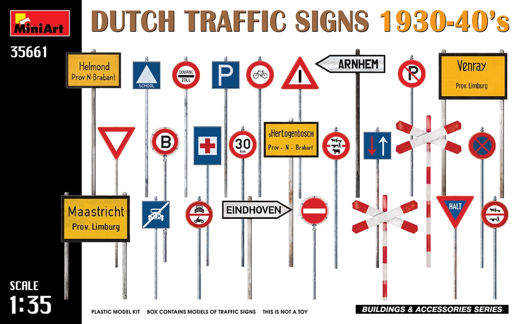 [ MINIART35661 ] Miniart DUTCH TRAFFIC SIGNS 1930-40’S