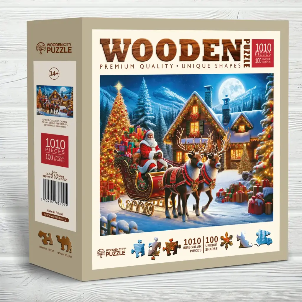 [ WC0809-XL ] Wooden City Santa is coming 1010 stukjes (houten legpuzzel)