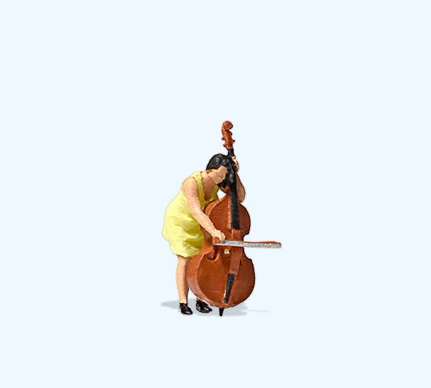 [ PRE28273 ] Preiser musician with double bass 1/87 schaal HO