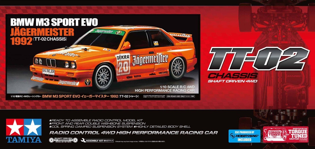 [ T58760 ] Tamiya BMW M3 Sport EVO Jägermeister 1992 1/10 - TT-02 - Pre-order