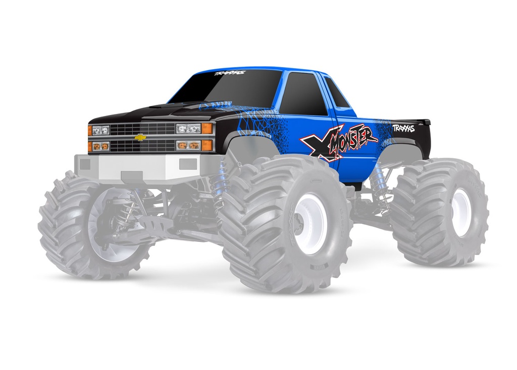 [ TRX-7697-BLUE ] Traxxas Blue X-Monster Chevrolet GMT400 CK Truck Body - trx7697-blue