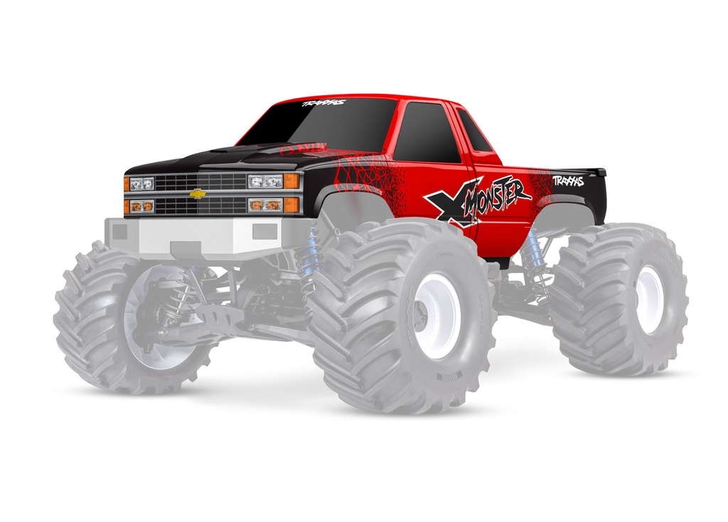 [ TRX-7697-RED ] Traxxas Red X-Monster Chevrolet GMT400 CK Truck Body - trx7697-red