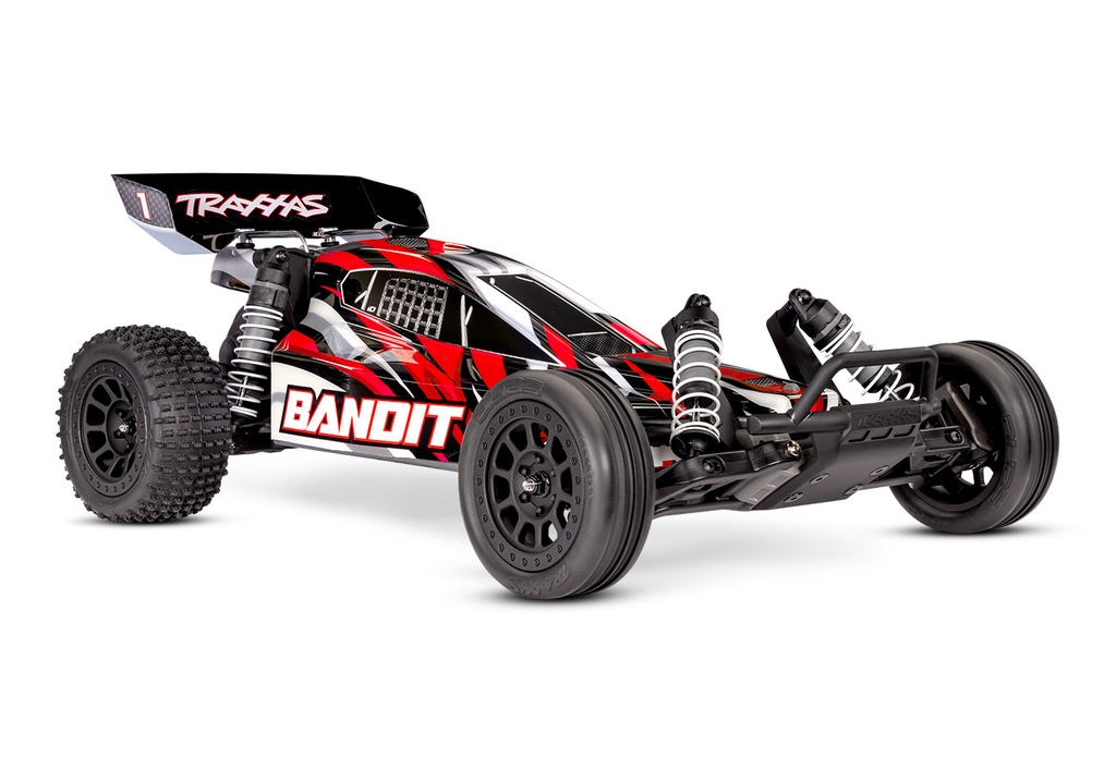 [ TRX-24254-8REDX ] Traxxas Bandit 1/10 2WD brushed HD with battery & USB-C charger - RED X - TRX24254-8redx