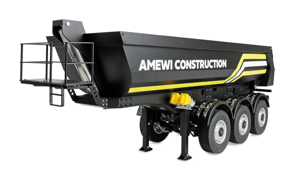 [ AMEWI22736 ] Amewi Three-Axle Semi-Trailer with Metal Dump Body 1:14 black