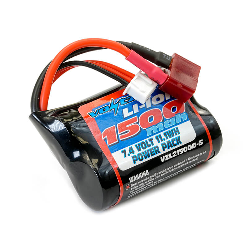 [ VZL21500D-S ] VOLTZ LI-ION 7.4V 1500MAH SHORT BATTERY WITH DEANS T-PLUG
