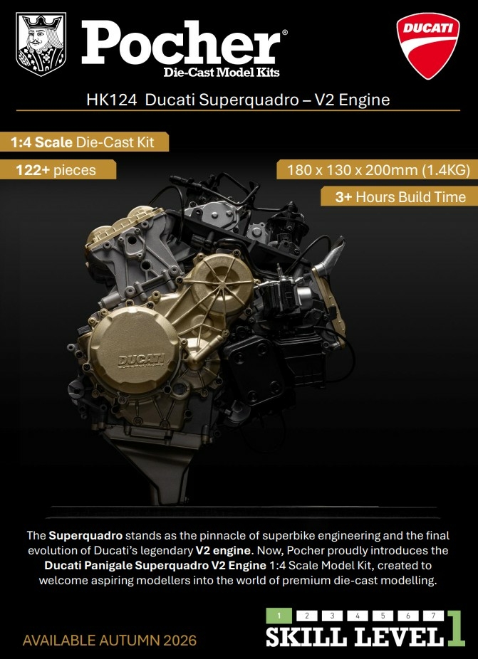 [ POHKM124 ] Pocher HKM124 Ducati Superquadro - V2 Engine - 1:4 Scale Kit - PRE-ORDER
