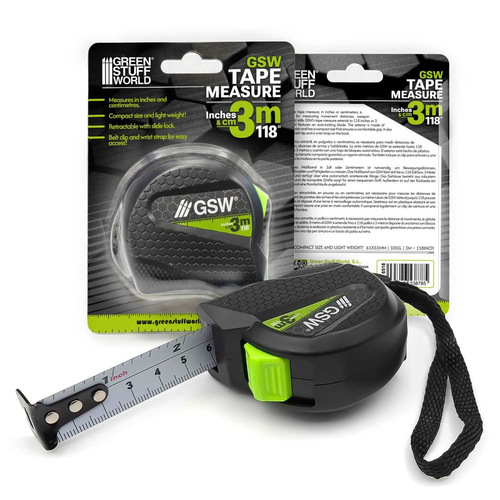 [ GSW6518 ] Green stuff world GSW Tape Measure – Centimeters and Inches