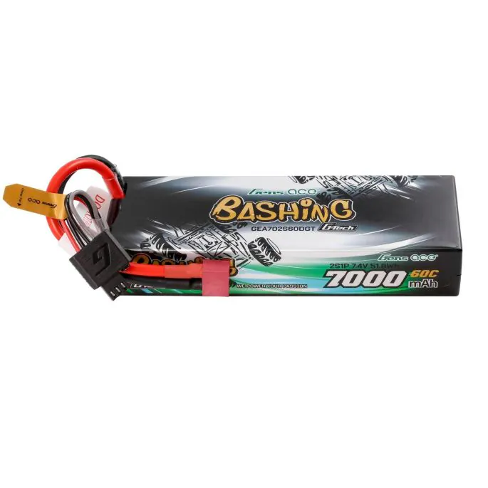 [ GEA702S60DG ] Gens Ace G-Tech 7000mAh 7.4V 60C 2S1P Lipo Battery Pack with T-Plug Bashing Series