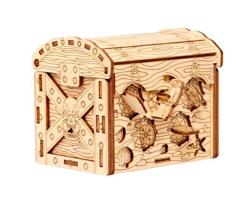 [ UGEARS4262482920405 ] Escapewelt Art Pirate's Treasure Chest