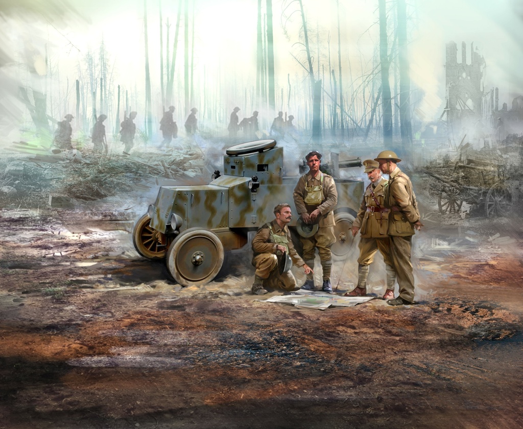 [ ICM35670 ] ICM Model T RNAS Armoured Car with WWI British Tank Crew 1/35