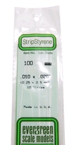 [ EG100 ] Evergreen Bande de styrène  0,25 x 0,5 x 350 mm (10 pièces)