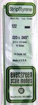 [ EG122 ] Evergreen styrene strip 0.5 x1.0 x 350 mm (10s.)