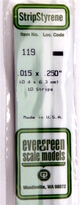 [ EG119 ] Evergreen styrene strip 0.38x6.3x350 mm (10s.)