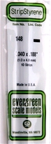 [ EG148 ] Evergreen styrene strip 1,0x4.8x350mm (10st.)