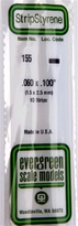 [ EG155 ] Evergreen styrene strip 1.5x2.5x350  mm (10s.)