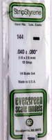[ EG144 ] Evergreen styrene strip 1.0x2.0x350mm (10s.)