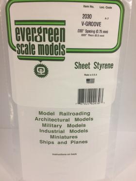 [ EG2030 ] Evergreen V-groef 0.75mm plaat 0.5x150x300mm 1st