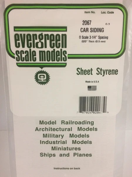 [ EG2067 ] Evergreen car siding V-groef 3 1/4" spacing 0.5x150x300mm 1st