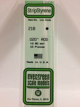 [ EG218 ] Evergreen round solid styrene 0.5 mm x 360 mm (10 pcs.)