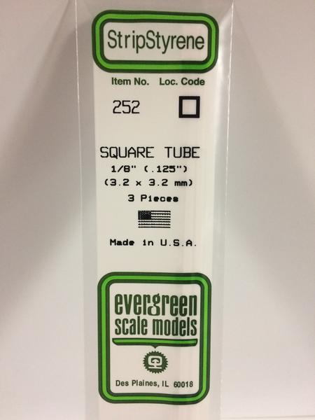 [ EG252 ] Evergreen styreen vierkante  buis 3.2x3.2x350mm (3st.)