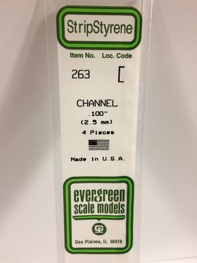 [ EG263 ] Evergreen styrene 'U' Profiel 2.5mmx350mm(4s.)  