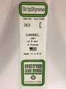 [ EG263 ] Evergreen styrene “U” profile 2.5 x 1.1 x 350 mm (4 pcs.)