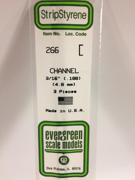 [ EG266 ] Evergreen styrene 'U' Profiel 4.8mmx350mm (3st.)   