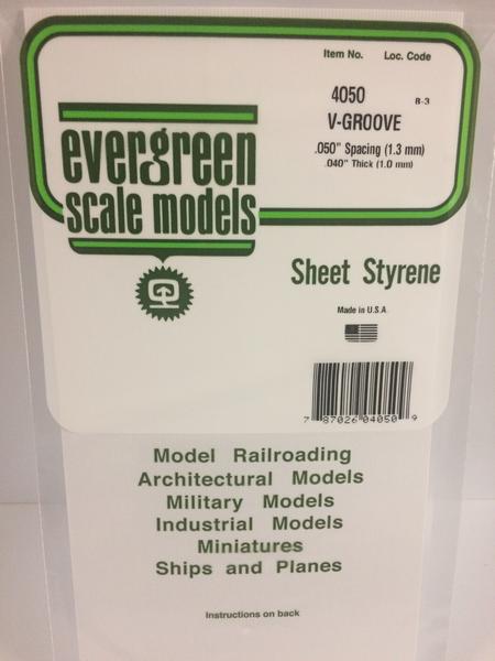 [ EG4050 ] Evergreen V-groefplaat 1.3mm spacing 1.0x150x300mm 1st