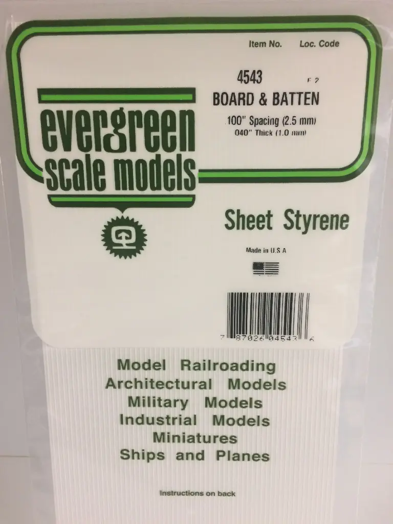 [ EG4543 ] Evergreen styrene board & batten spacing 2.5mm 15x30cm