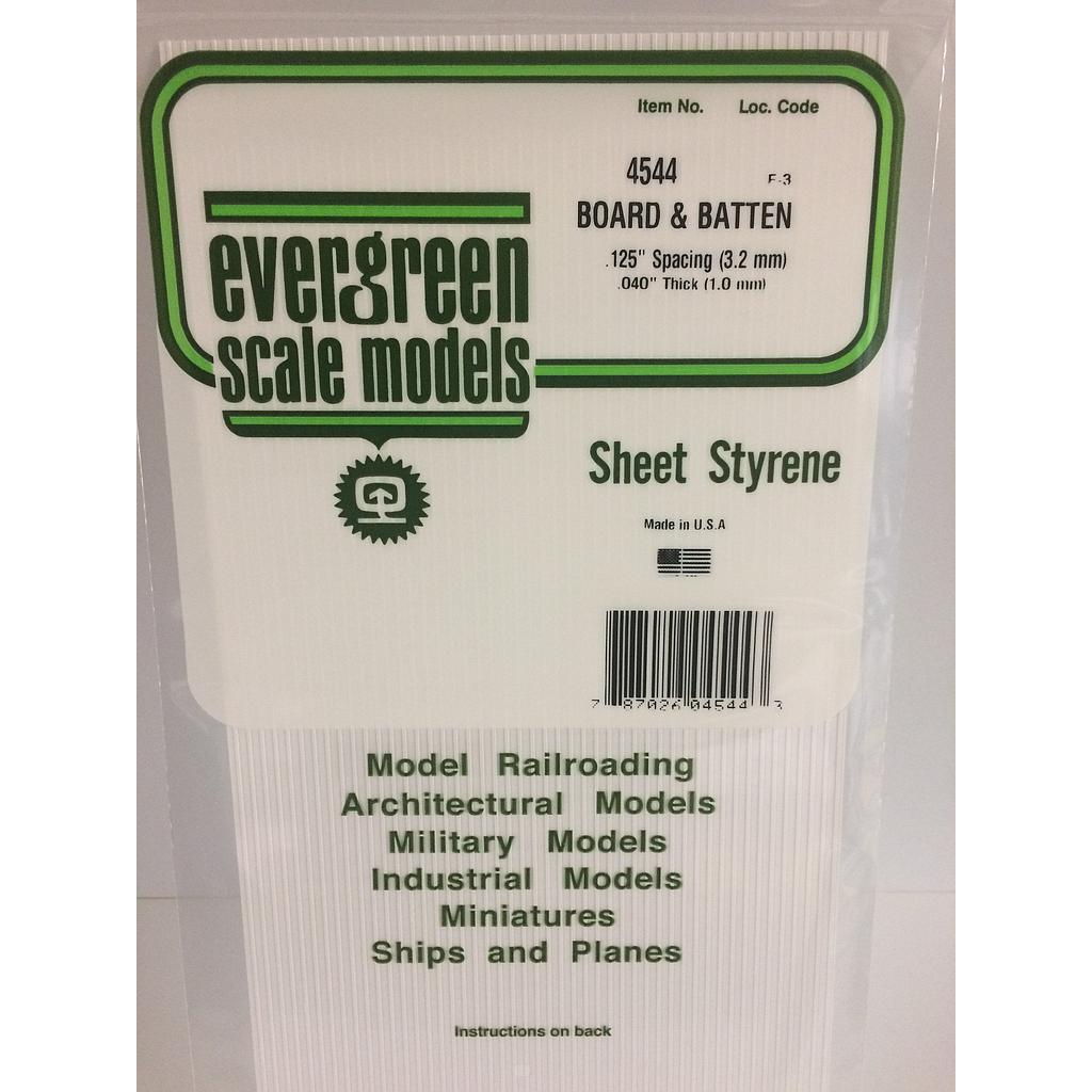 [ EG4544 ] Evergreen styrene board & batten spacing 3.2mm  15x30cm