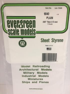 [ EG9040 ] Evergreen styrene sheet, 1 mm, 150 x 300 mm, 2 sheets