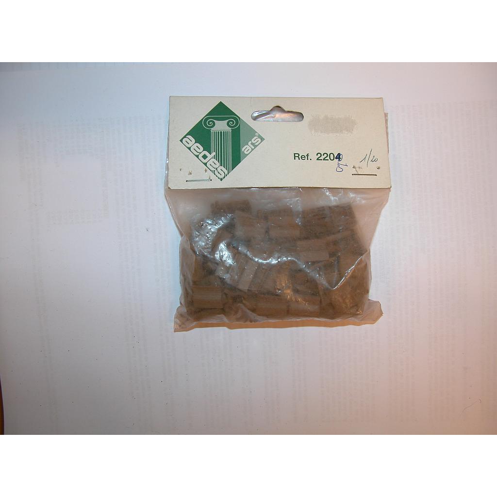 [ A2205 ] Aedes natuursteen dakpan bruin/grijs 11x15x4mm   1/20    150st