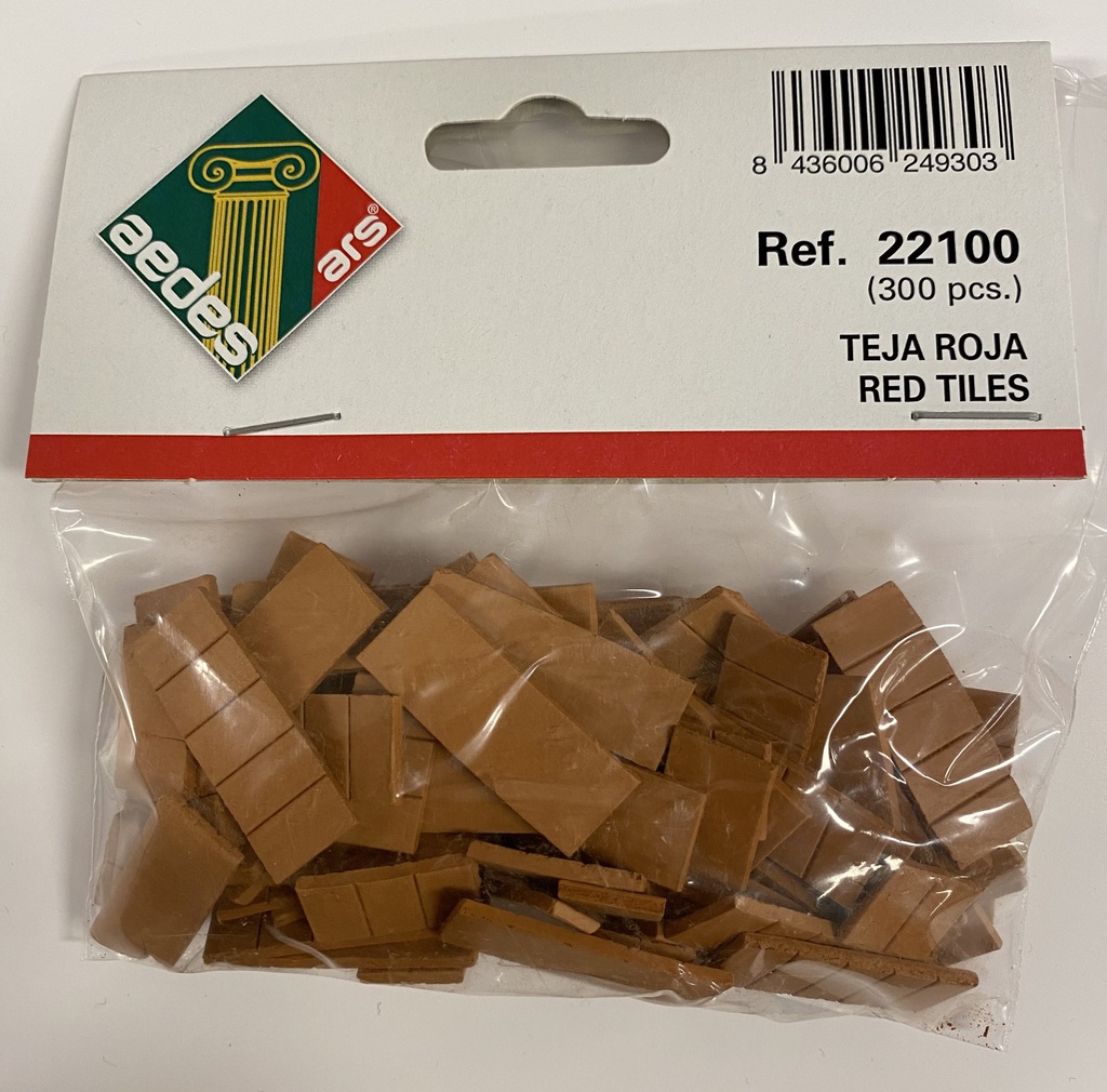 [ A2210 ] Aedes daktegels  6x11mmx1mm rood  300st