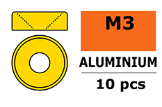 [ GF-0405-030 ] Aluminium sluitring - voor M3 Verzonkenkopschroeven - BD=8mm - Goud - 10 st 