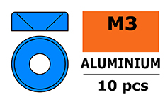 [ GF-0405-034 ] Aluminium sluitring - voor M3 Verzonkenkopschroeven - BD=8mm - Blauw - 10 st 